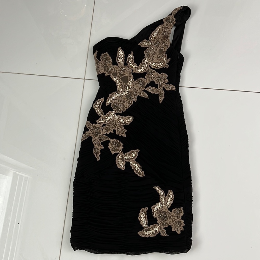 Sue Wong nocturne black beaded and sequined dress size 2